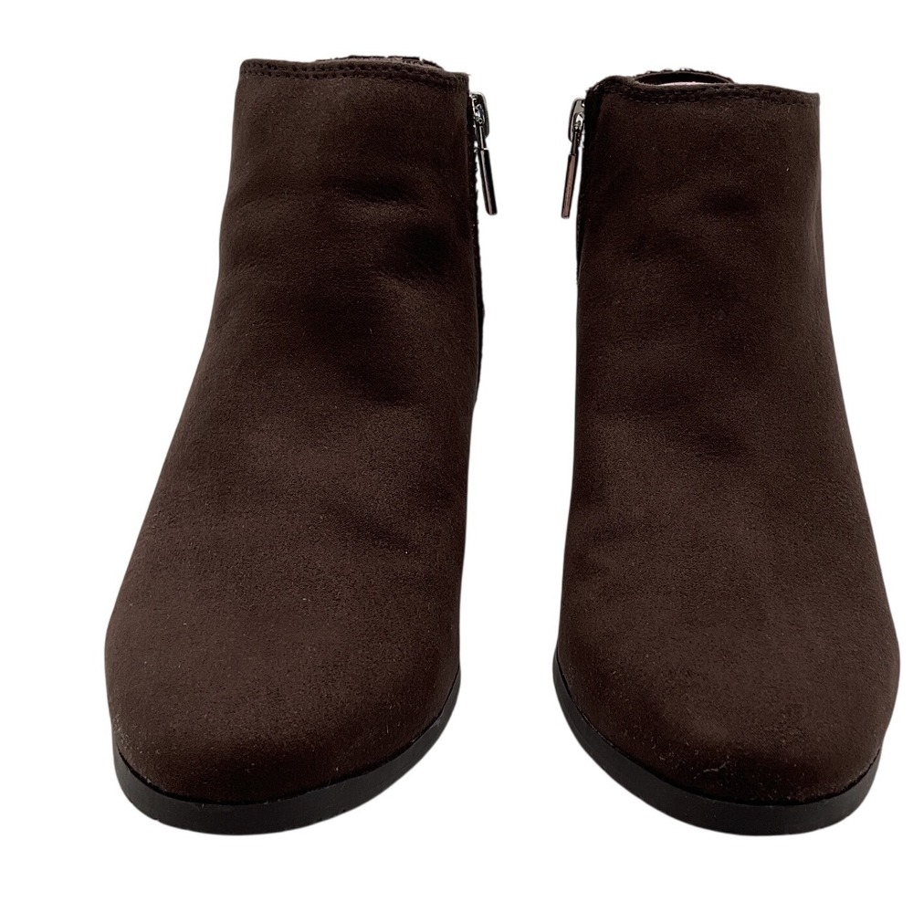 Kenneth Cole Reaction Shea Brown Suede Ankle Boots Block Heel‎ Womens 6.5